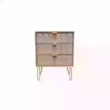 Cubik 3 Drawer Midi Chest Gold Legs Choice Of 9 Colours